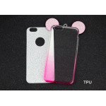 Wholesale Galaxy S7 Edge Minnie Bow Glitter Necklace Strap Case (Silver)